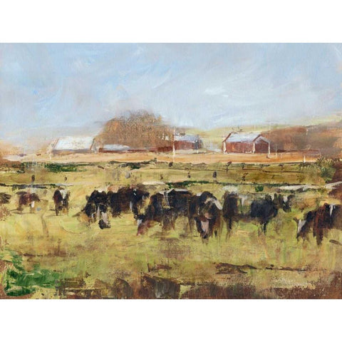 Out to Pasture II Black Modern Wood Framed Art Print by Harper, Ethan
