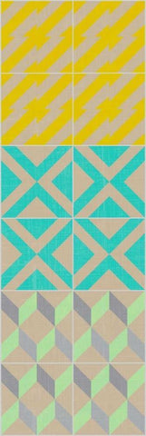 Elementary Tile Panel III Black Ornate Wood Framed Art Print with Double Matting by Zarris, Chariklia