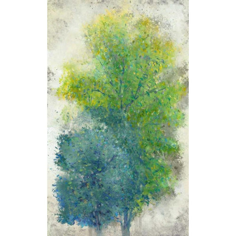 A Pair of Trees II White Modern Wood Framed Art Print by OToole, Tim