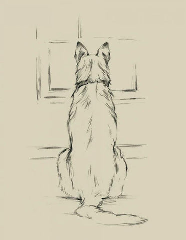 Waiting for Master II White Modern Wood Framed Art Print with Double Matting by Harper, Ethan