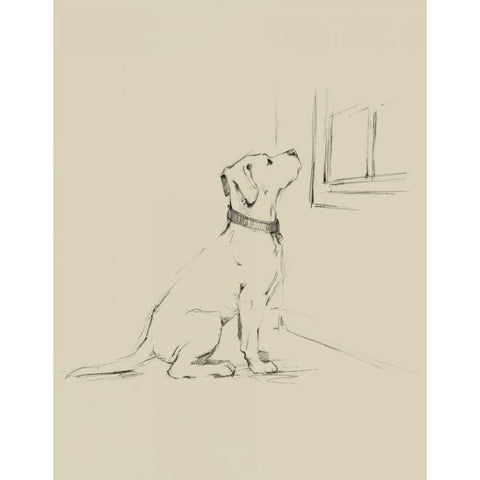 Waiting for Master III Black Modern Wood Framed Art Print with Double Matting by Harper, Ethan
