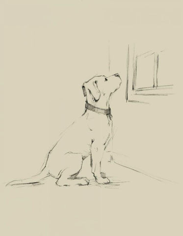 Waiting for Master III Black Ornate Wood Framed Art Print with Double Matting by Harper, Ethan