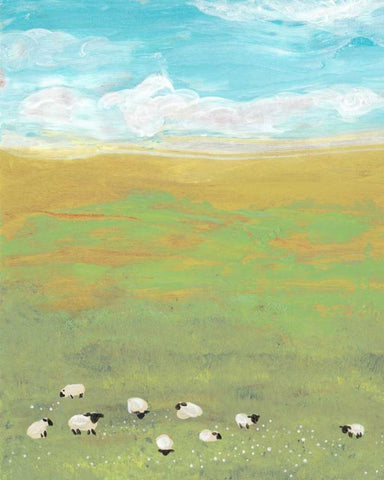 Herd I White Modern Wood Framed Art Print with Double Matting by Ludwig, Alicia