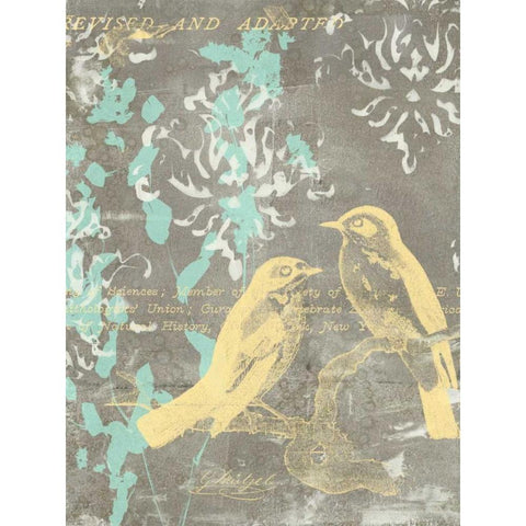 Pretty Birds I White Modern Wood Framed Art Print by Goldberger, Jennifer