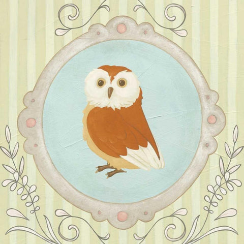 Forest Cameo V White Modern Wood Framed Art Print with Double Matting by Vess, June Erica