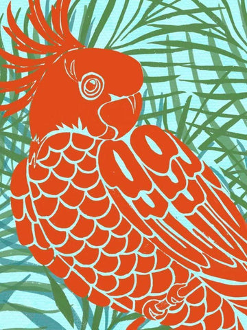 Luau IV White Modern Wood Framed Art Print with Double Matting by Vision Studio