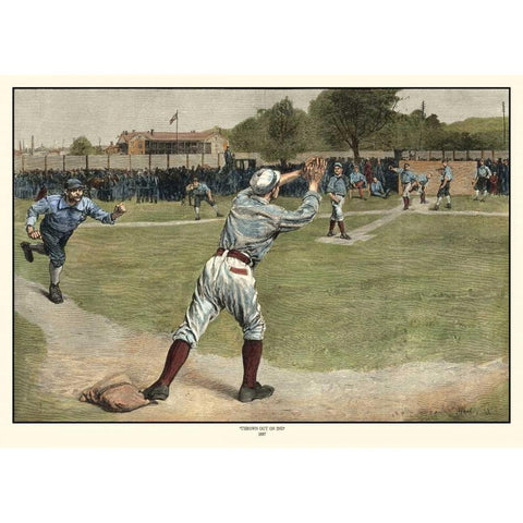 Thrown out on 2nd 1887 White Modern Wood Framed Art Print by Gaul