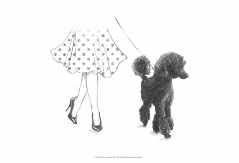 Perfect Companion III Black Ornate Wood Framed Art Print with Double Matting by Harper, Ethan
