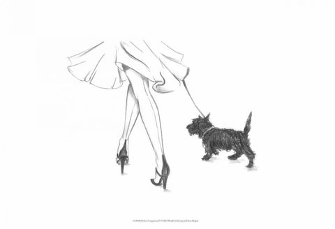 Perfect Companion IV White Modern Wood Framed Art Print with Double Matting by Harper, Ethan