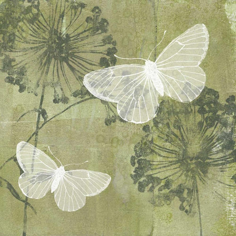 Dandelion and Wings II Black Modern Wood Framed Art Print by Goldberger, Jennifer