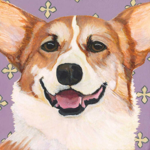 Dlynns Dogs - Teddy White Modern Wood Framed Art Print by Roll, Dylnn