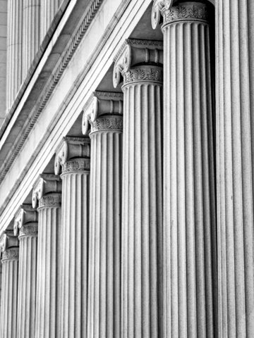 Structural Details III White Modern Wood Framed Art Print with Double Matting by Pica, Jeff