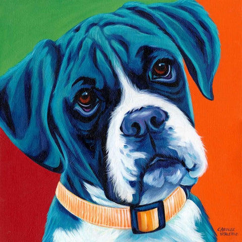 Cute Pups I White Modern Wood Framed Art Print with Double Matting by Vitaletti, Carolee