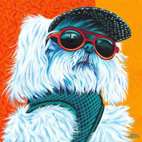 Cute Pups IV Black Modern Wood Framed Art Print with Double Matting by Vitaletti, Carolee