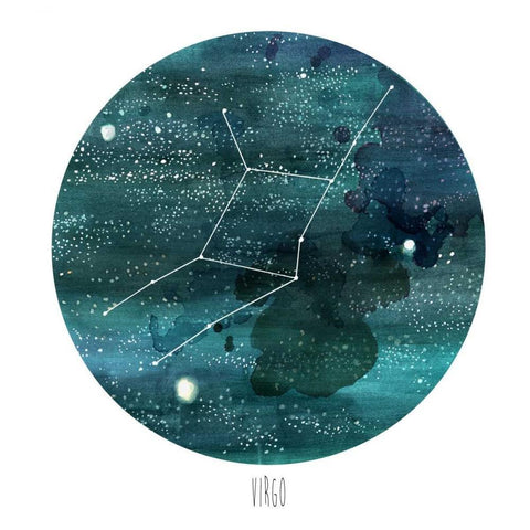 Constellation-Virgo White Modern Wood Framed Art Print with Double Matting by McCavitt, Naomi