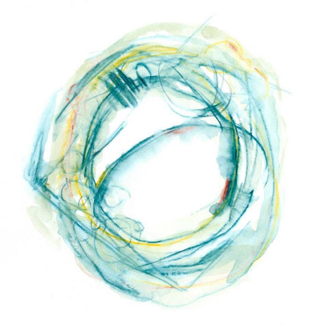 Orbital Path I White Modern Wood Framed Art Print with Double Matting by Harper, Ethan