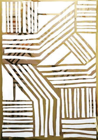 Nokomis I White Modern Wood Framed Art Print with Double Matting by Stramel, Renee W.