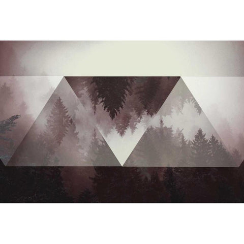 Hill Black Modern Wood Framed Art Print with Double Matting by Wang, Melissa