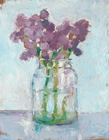 Impressionist Floral Study II White Modern Wood Framed Art Print with Double Matting by Harper, Ethan