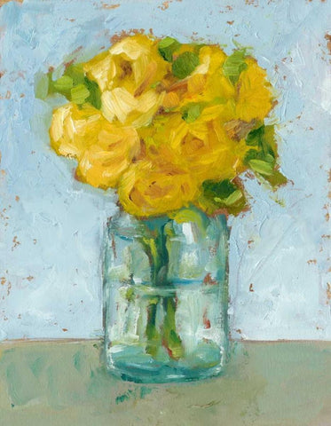 Impressionist Floral Study III White Modern Wood Framed Art Print with Double Matting by Harper, Ethan