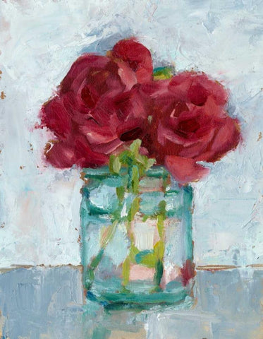 Impressionist Floral Study IV White Modern Wood Framed Art Print with Double Matting by Harper, Ethan