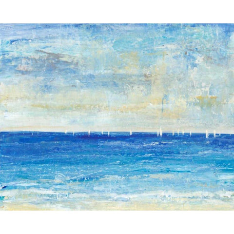 A Perfect Day to Sail I Black Modern Wood Framed Art Print by OToole, Tim