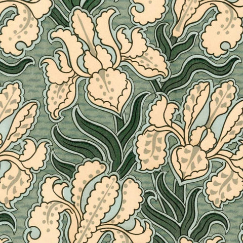 Nouveau Textile Motif II Gold Ornate Wood Framed Art Print with Double Matting by Vision Studio