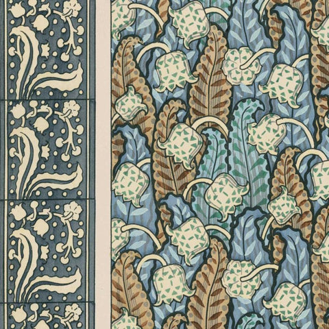 Nouveau Textile Motif IV Gold Ornate Wood Framed Art Print with Double Matting by Vision Studio