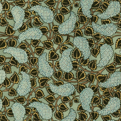 Nouveau Textile Motif V Black Modern Wood Framed Art Print by Vision Studio