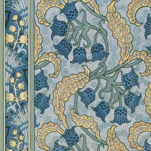 Nouveau Textile Motif VIII Gold Ornate Wood Framed Art Print with Double Matting by Vision Studio