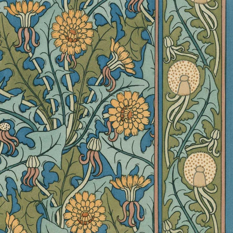 Nouveau Textile Motif IX Gold Ornate Wood Framed Art Print with Double Matting by Vision Studio