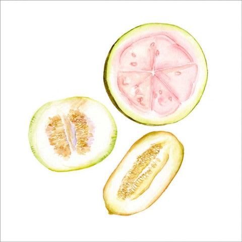 Love Me Fruit I White Modern Wood Framed Art Print with Double Matting by Wang, Melissa