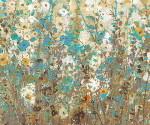 Flowering Vines II White Modern Wood Framed Art Print with Double Matting by OToole, Tim
