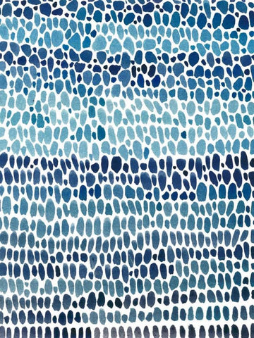 Blue Progression I White Modern Wood Framed Art Print with Double Matting by OToole, Tim