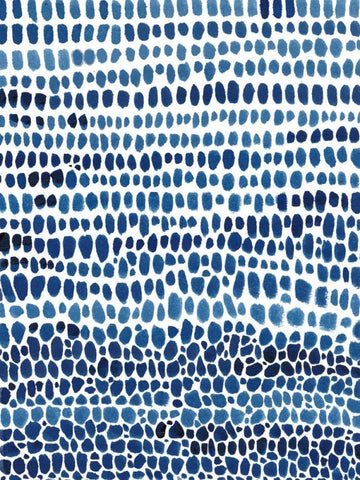 Blue Progression II White Modern Wood Framed Art Print with Double Matting by OToole, Tim