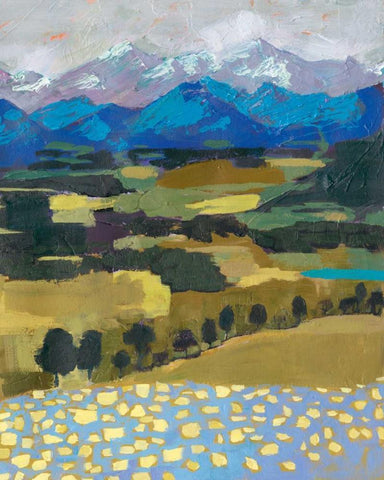 Alpine Impression II Black Ornate Wood Framed Art Print with Double Matting by Borges, Victoria