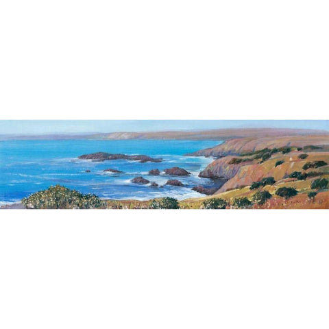Panoramic Ocean View I Black Modern Wood Framed Art Print by OToole, Tim