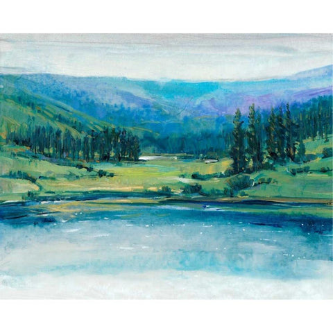 Mountain Lake I Black Modern Wood Framed Art Print by OToole, Tim