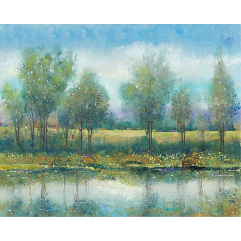 River Reflection II White Modern Wood Framed Art Print by OToole, Tim
