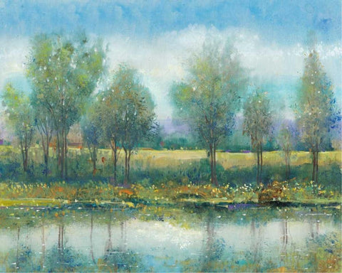 River Reflection II White Modern Wood Framed Art Print with Double Matting by OToole, Tim