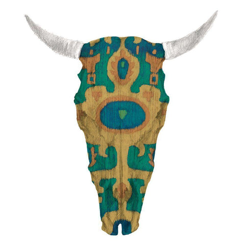 Day of the Dead Skull Mount V Gold Ornate Wood Framed Art Print with Double Matting by Studio W