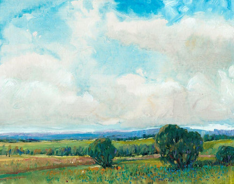 Looming Clouds II White Modern Wood Framed Art Print with Double Matting by OToole, Tim