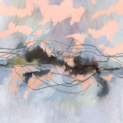 Horizon Flux I Black Modern Wood Framed Art Print by Borges, Victoria