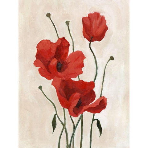 Poppy Bouquet II White Modern Wood Framed Art Print by Scarvey, Emma
