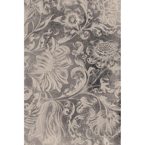 Aged Floral II White Modern Wood Framed Art Print by Vision Studio