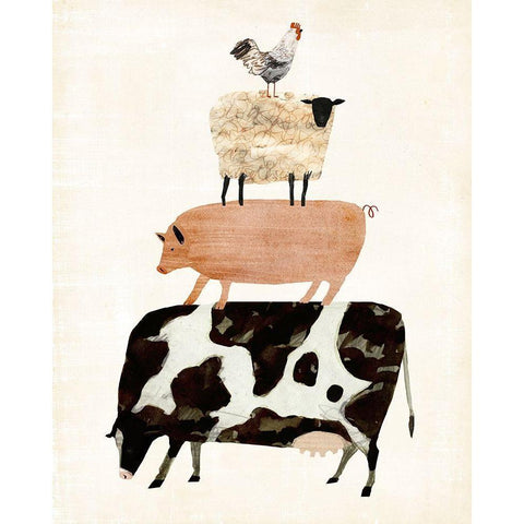 Barnyard Buds III Black Modern Wood Framed Art Print by Borges, Victoria