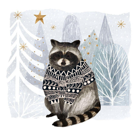 Cozy Woodland Animal IV Black Modern Wood Framed Art Print by Borges, Victoria