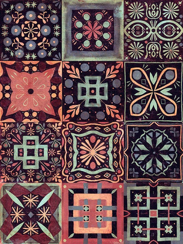Kaleidoscope Tile IV Black Ornate Wood Framed Art Print with Double Matting by Borges, Victoria