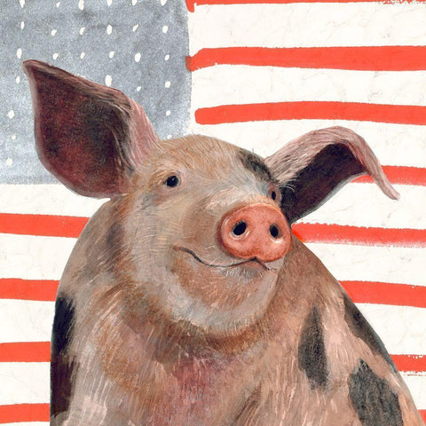 Patriotic Farm IV Black Modern Wood Framed Art Print by Borges, Victoria