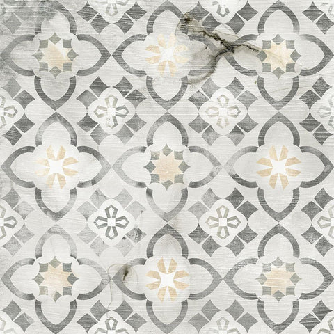 Marble Tile Design IV Black Ornate Wood Framed Art Print with Double Matting by Vess, June Erica
